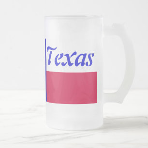 Taza De Cristal Esmerilado Bandera de Tejas