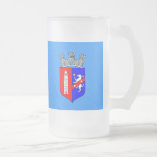 Taza De Cristal Esmerilado Bandera de Tirana, Albania