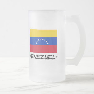 Taza De Cristal Esmerilado Bandera de Venezuela