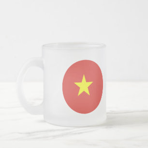 Taza De Cristal Esmerilado Bandera de Vietnam