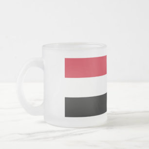 Taza De Cristal Esmerilado Bandera de Yemen