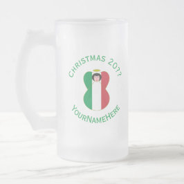 Taza De Cristal Esmerilado Bandera del Ángel Italiano para Navidades
