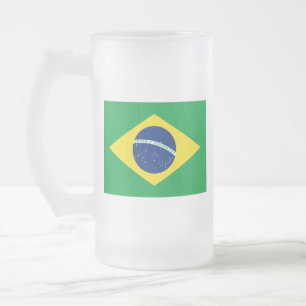 Taza De Cristal Esmerilado Bandera del Brasil - Bandeira hace el Brasil