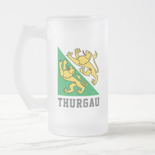 Taza De Cristal Esmerilado Bandera del Cantón Thurgau, Suiza