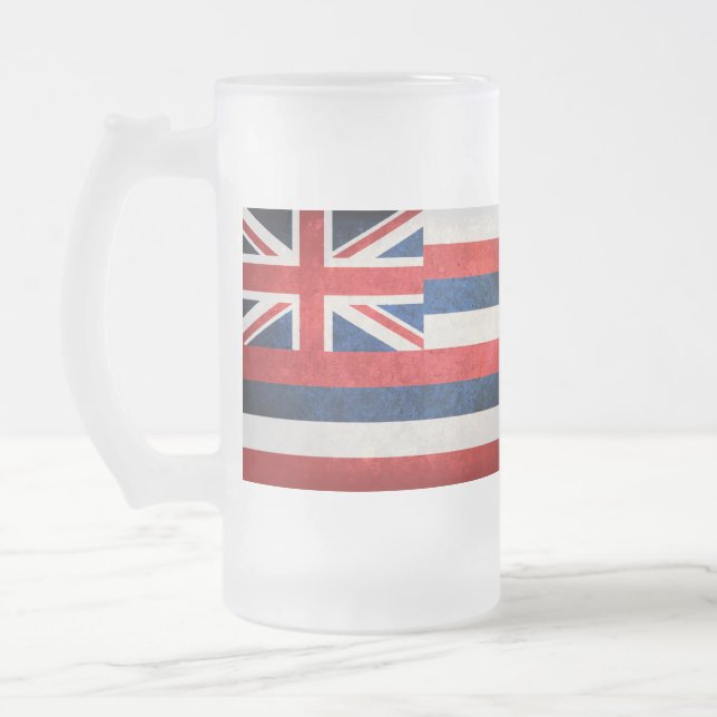 Taza De Cristal Esmerilado Bandera del estado de Hawái (Izquierda)