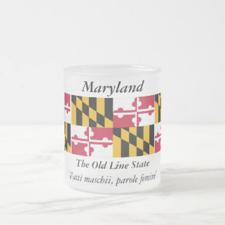 Taza De Cristal Esmerilado Bandera del estado de Maryland