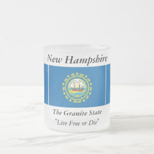 Taza De Cristal Esmerilado Bandera del estado de New Hampshire