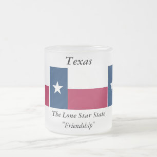 Taza De Cristal Esmerilado Bandera del estado de Tejas