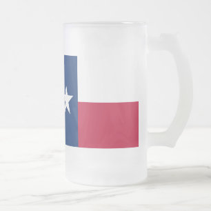 Taza De Cristal Esmerilado Bandera del estado de Tejas - color auténtico de