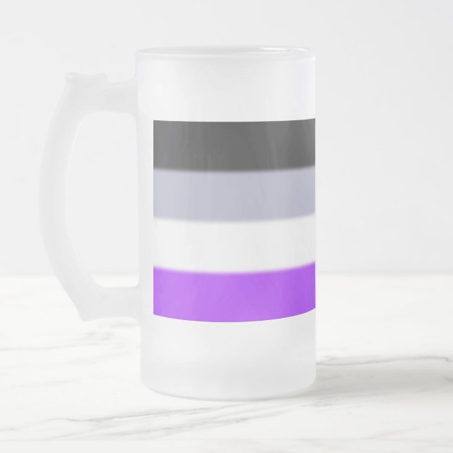 Taza De Cristal Esmerilado Bandera del Orgullo Asexual de Caída (Izquierda)