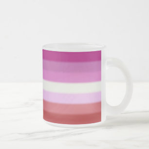 Taza De Cristal Esmerilado Bandera del orgullo lésbico caído