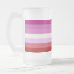 Taza De Cristal Esmerilado Bandera del orgullo lésbico caído