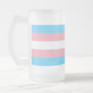 Taza De Cristal Esmerilado Bandera del Orgullo Transgénero