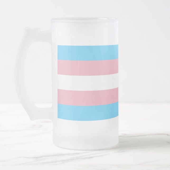 Taza De Cristal Esmerilado Bandera del Orgullo Transgénero (Izquierda)