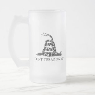 Taza De Cristal Esmerilado Bandera Gadsden No Pises Libertario Amarillo