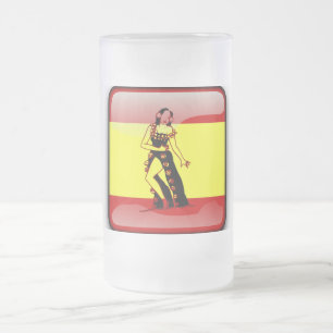 Taza De Cristal Esmerilado Bandera glamurosa española