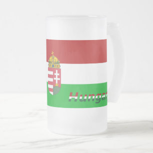 Taza De Cristal Esmerilado Bandera húngara