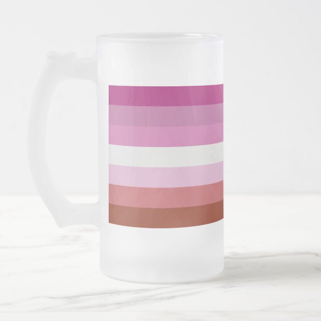 Taza De Cristal Esmerilado Bandera lesbiana (Izquierda)