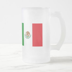 Taza De Cristal Esmerilado Bandera mexicana