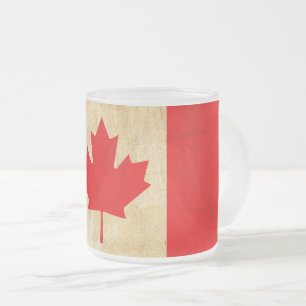 Taza De Cristal Esmerilado Bandera nacional patriótica vintage original de CA