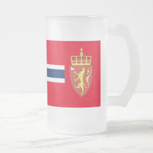 Taza De Cristal Esmerilado Bandera noruega