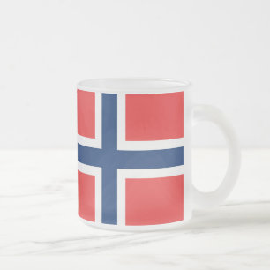 Taza De Cristal Esmerilado Bandera noruega