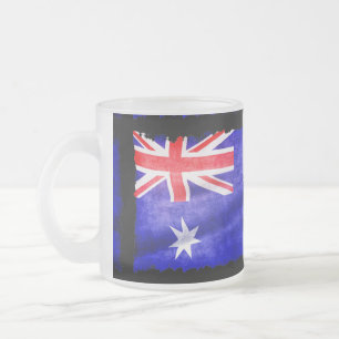 Taza De Cristal Esmerilado Bandera Patriótica Australiana de Australia para A