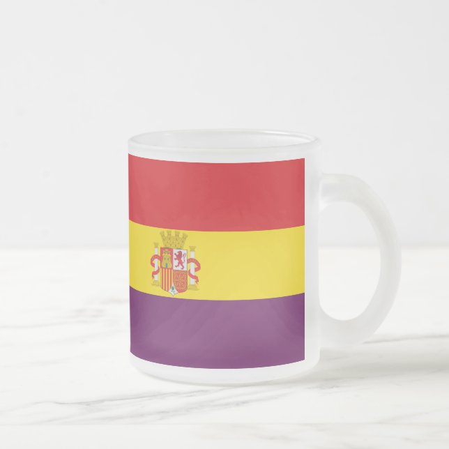 Taza De Cristal Esmerilado Bandera republicana española - Bandera República (Derecha)