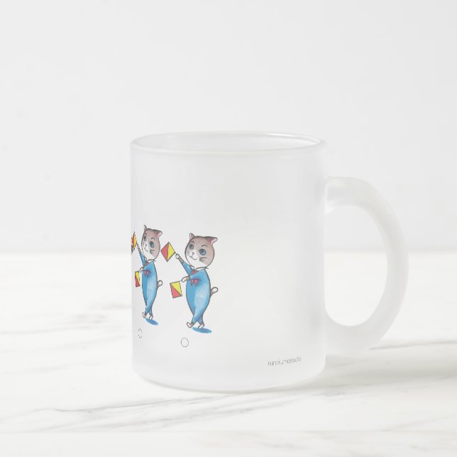 Taza De Cristal Esmerilado Bandera Señal de gato/vasija de bebida de vidrio c (Derecha)