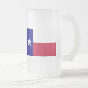 Taza De Cristal Esmerilado Bandera solitaria de la estrella de Tejas