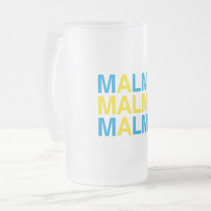 Taza De Cristal Esmerilado Bandera sueca MALMO