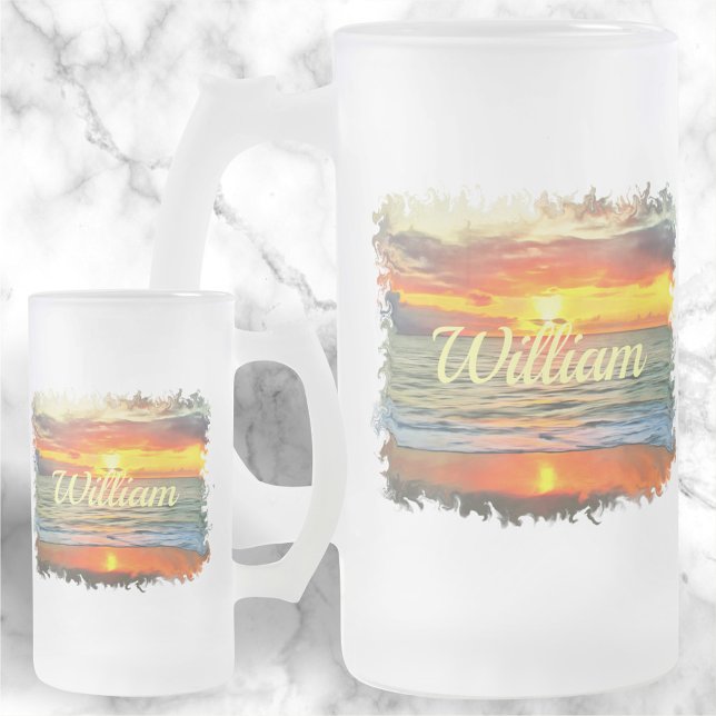 Taza De Cristal Esmerilado Banderas Bay Sunset 1738 (Subido por el creador)