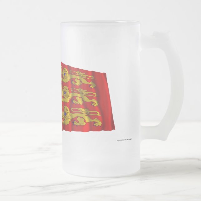 Taza De Cristal Esmerilado Banderas que agitan de Francia y de (Derecha)