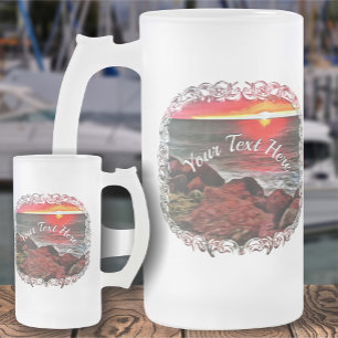 Taza De Cristal Esmerilado Banderas Rocky Sunset 914