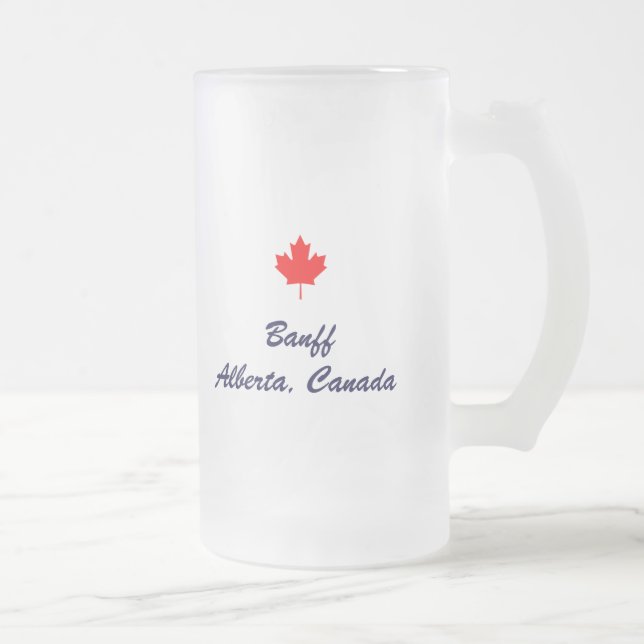 Taza De Cristal Esmerilado Banff Alberta Canada (Derecha)