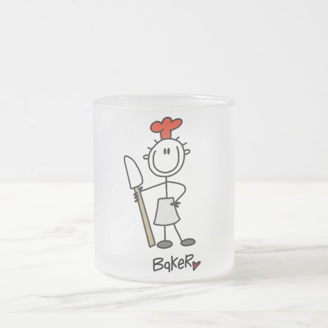 Taza De Cristal Esmerilado Baño de la figura del stick (Centro)