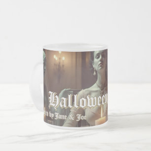 Taza De Cristal Esmerilado Banquete gótico de Halloween a la luz de las velas