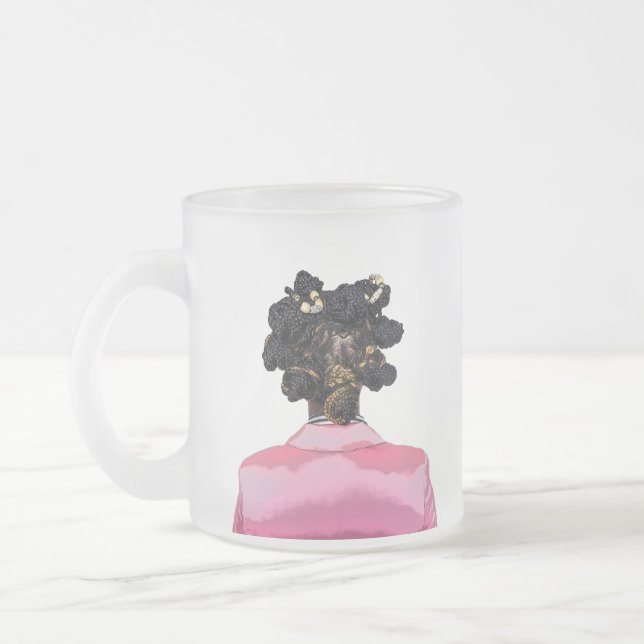 Taza De Cristal Esmerilado Bantu Knots Mug (Izquierda)