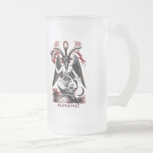 Taza De Cristal Esmerilado Baphomet
