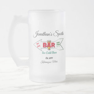 Taza De Cristal Esmerilado Bar en el hogar Tavern Pub Man Cave Cold Bebe