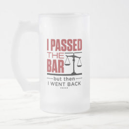 Taza De Cristal Esmerilado Bar Exam Chiste gracioso pasé el bar