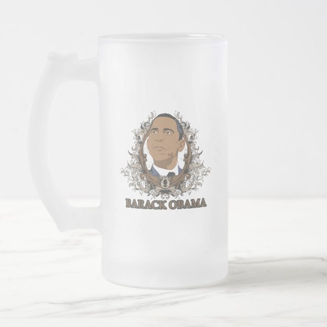 Taza De Cristal Esmerilado Barack Obama (Izquierda)