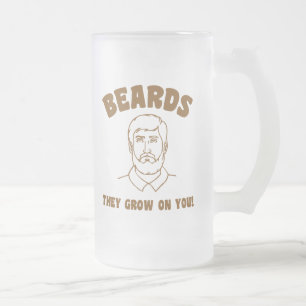 Taza De Cristal Esmerilado ¡Barbas que crecen en usted!