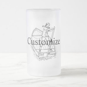 Taza De Cristal Esmerilado Barco de Remo Girl Power Thunder_Cove 