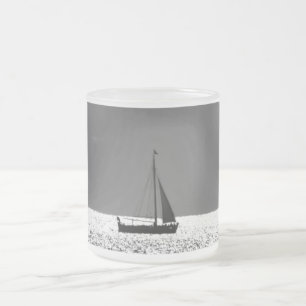 Taza De Cristal Esmerilado Barco de vela en Taza de vidrio esmerilado Mar Bri