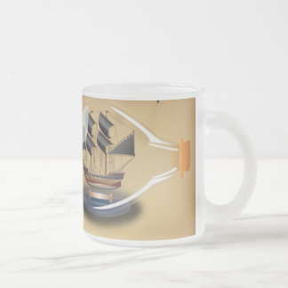 Taza De Cristal Esmerilado Barco en una botella