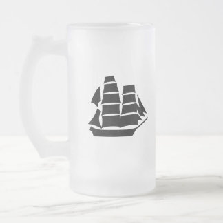 Taza De Cristal Esmerilado Barco pirata. Velero