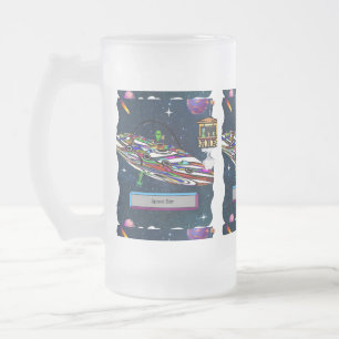 Taza De Cristal Esmerilado barra de bebidas alienígenas del espacio