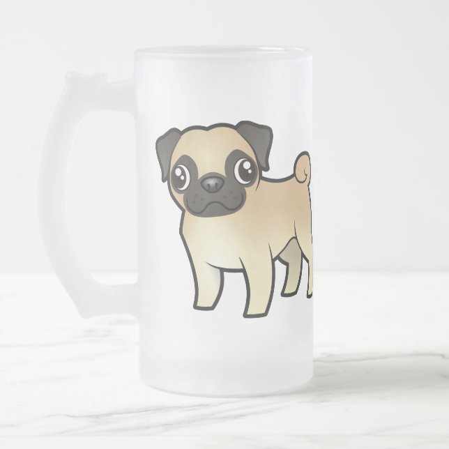 Taza De Cristal Esmerilado Barro amasado del dibujo animado (Izquierda)