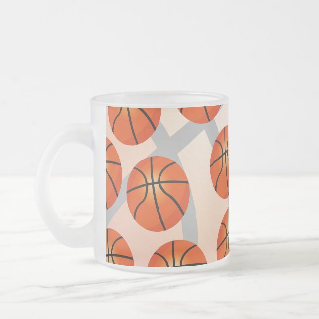 Taza De Cristal Esmerilado Básquetbol Mug (Izquierda)